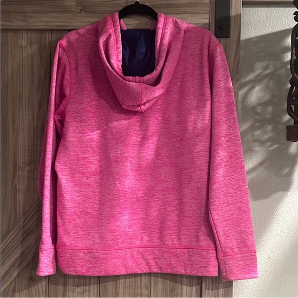 Under Armour Vibrant Pink and Navy Blue Logo Hoodie Size L - Picture 3 of 5